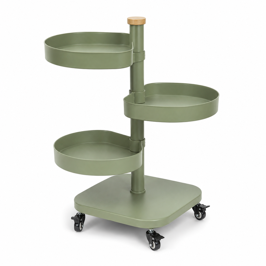 Petal-Pivot 3-Tier Rolling Cart