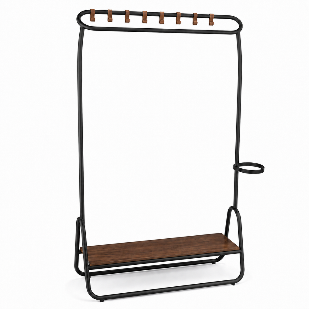 Loop-Rail Freestanding Coat Rack