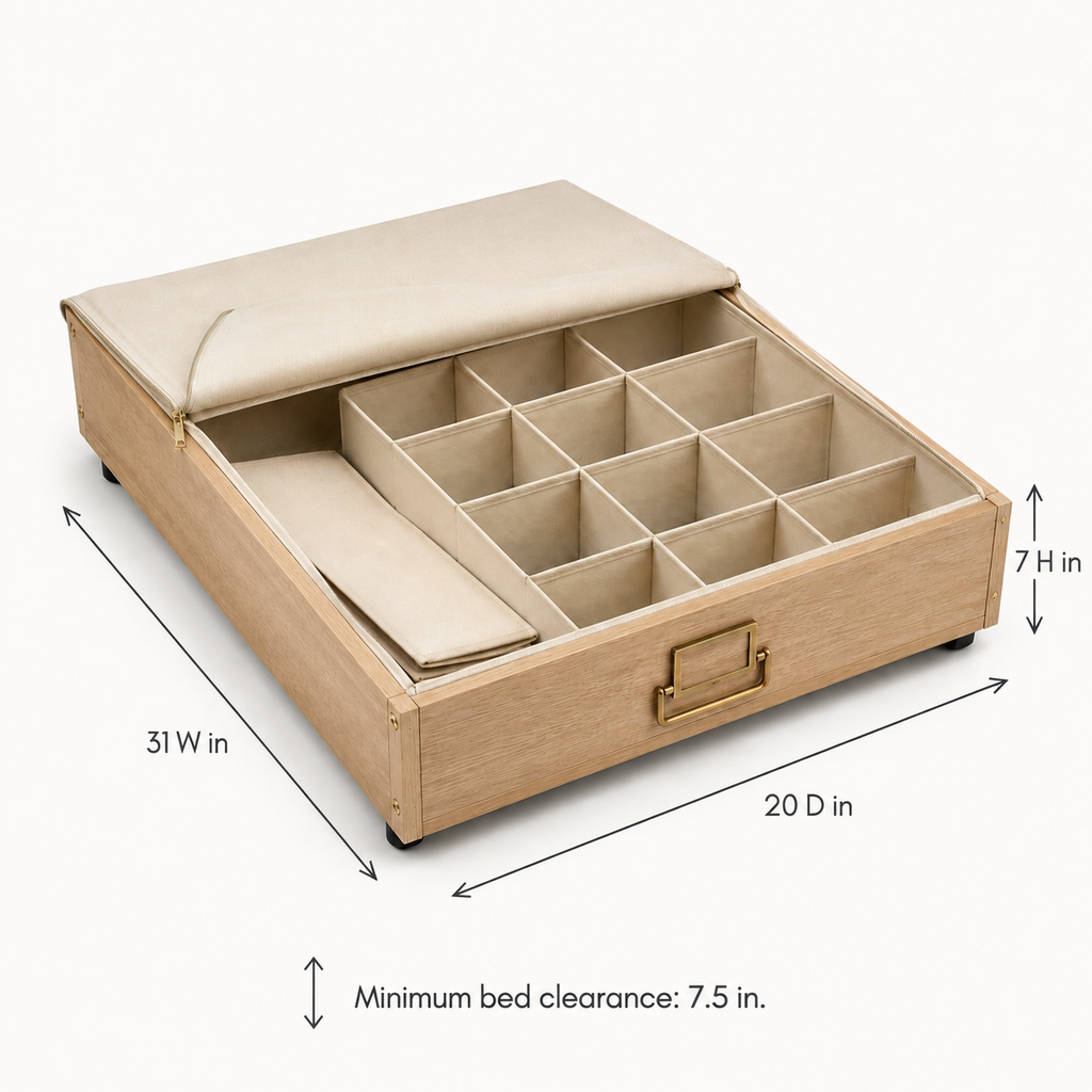 Fold-Grid Under-Bed Rolling Drawer