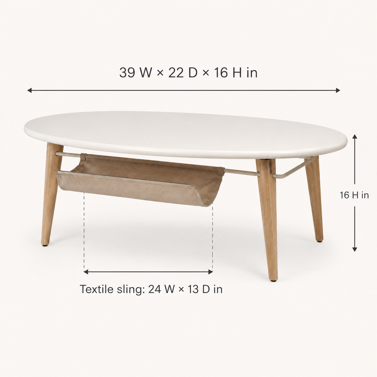Drift-Sling Oval Coffee Table