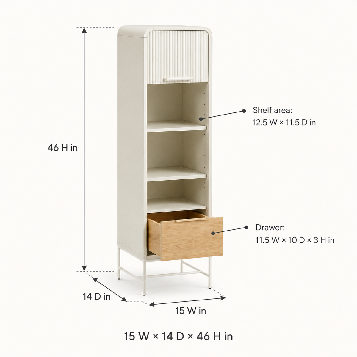 Ribbon-Door Slim Storage Cabinet