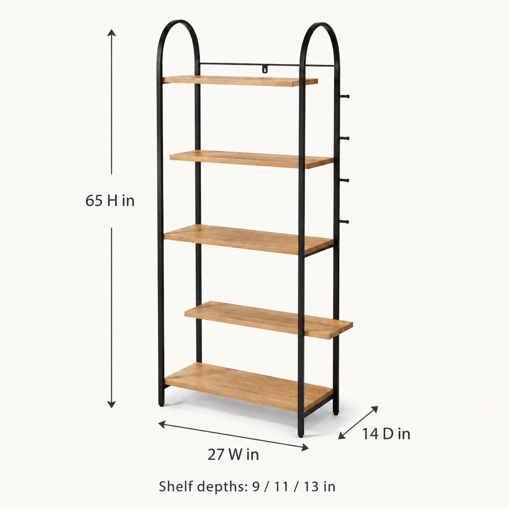 Offset-Arch 5-Tier Display Shelf