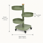Petal-Pivot 3-Tier Rolling Cart