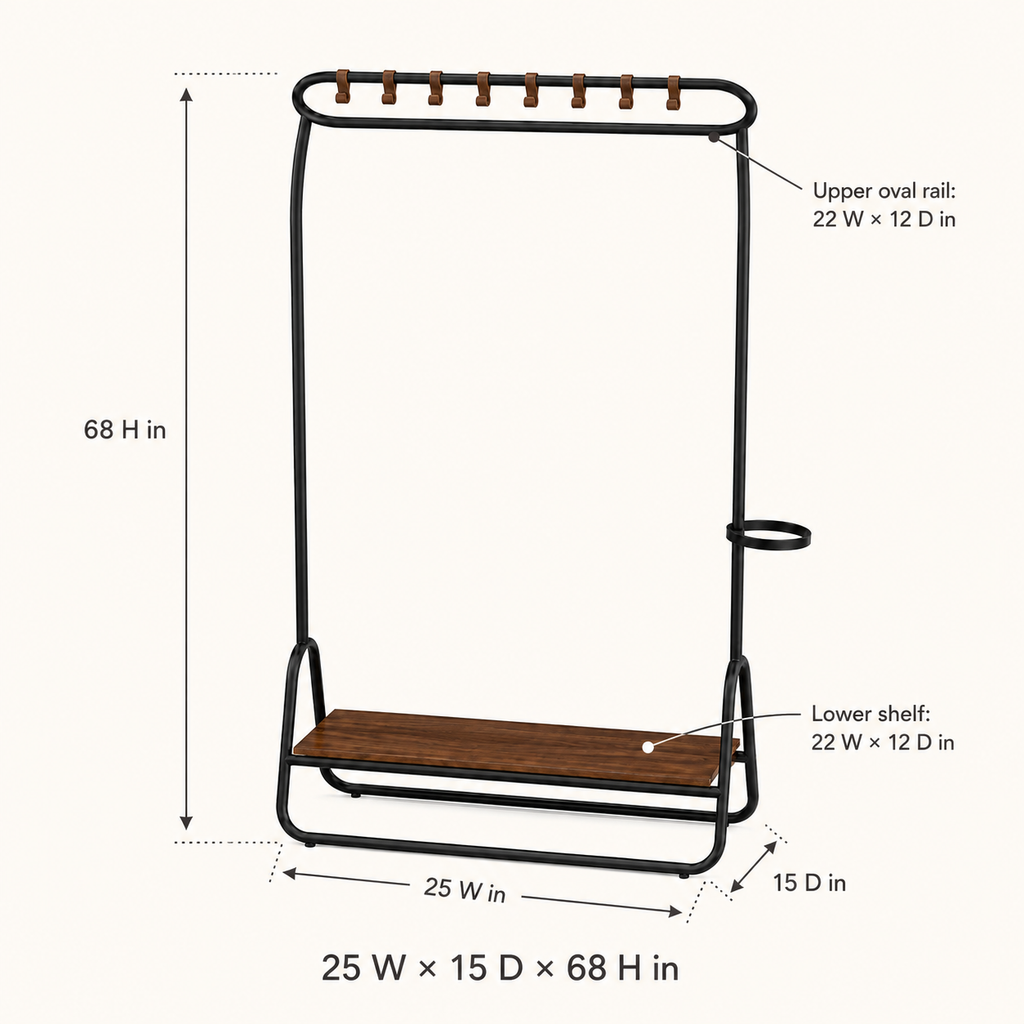 Loop-Rail Freestanding Coat Rack