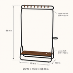 Loop-Rail Freestanding Coat Rack