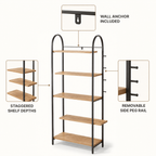 Offset-Arch 5-Tier Display Shelf