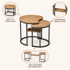 Bridge-Top Nesting Side Table Set