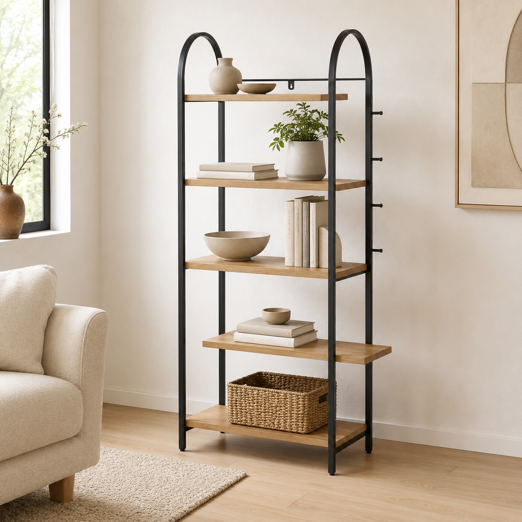 Offset-Arch 5-Tier Display Shelf