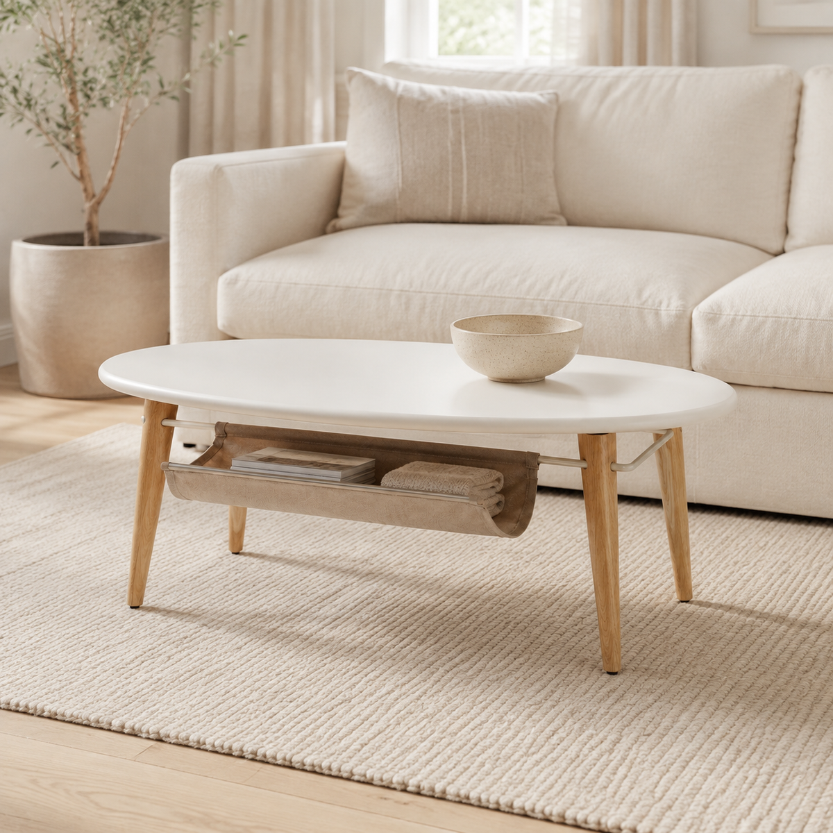 Drift-Sling Oval Coffee Table