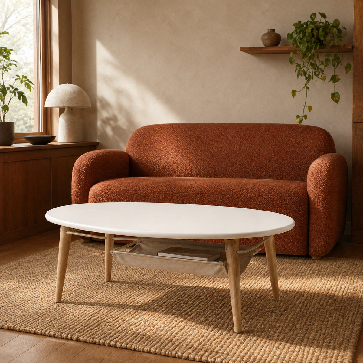 Drift-Sling Oval Coffee Table