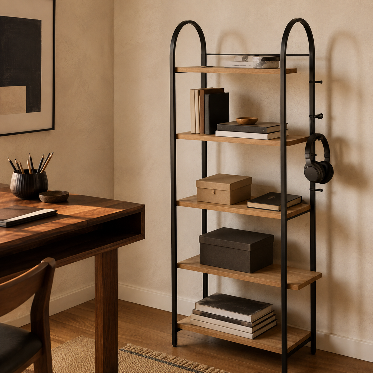 Offset-Arch 5-Tier Display Shelf