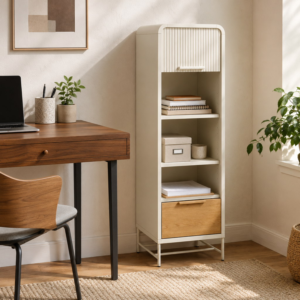 Ribbon-Door Slim Storage Cabinet